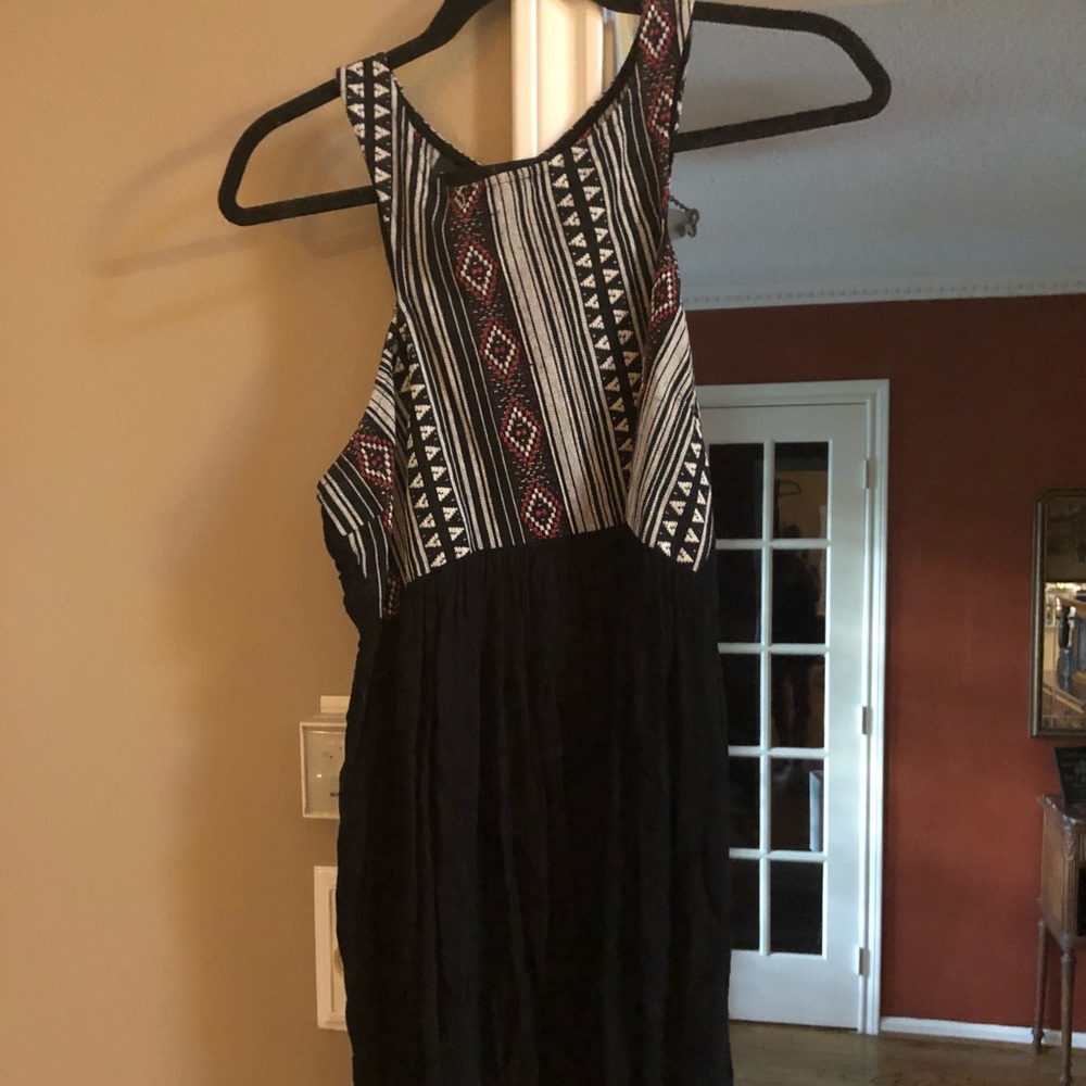 high neck aztec designed dress